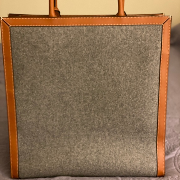 Authentic CELINE Felt & Leather Cabas Tote - Picture 3 of 7